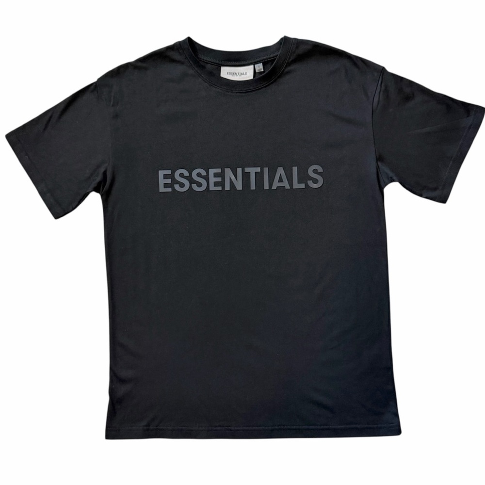 Fear of God Essentials Tee Men’s T-shirt Black Rubber Logo Small